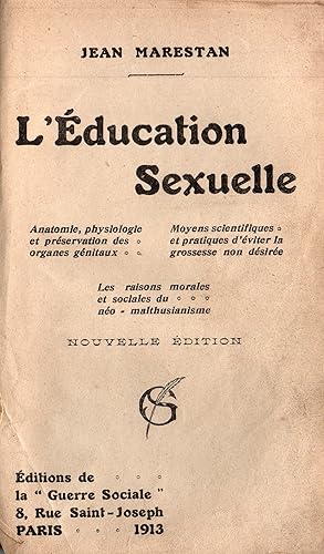 Imagen del vendedor de L'education sexuelle a la venta por JP Livres