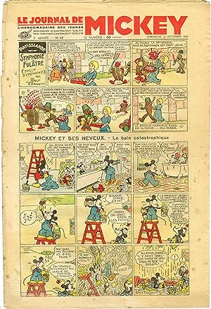 "LE JOURNAL DE MICKEY N° 62 (22/12/1935)" MICKEY ET SES NEVEUX : Le bain catastrophique