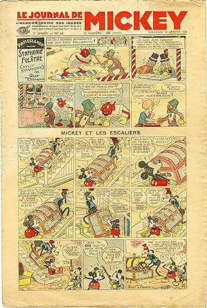 "LE JOURNAL DE MICKEY N° 66 (19/1/1936)" MICKEY ET LES ESCALIERS