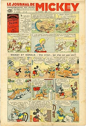 "LE JOURNAL DE MICKEY N° 68 (2/2/1936)" MICKEY ET DONALD : Une erreur. qui n'en est pas une