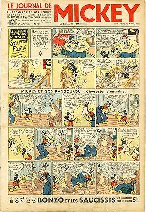 "LE JOURNAL DE MICKEY N° 78 (12/4/1936)" MICKEY ET SON KANGOUROU : Chrysostome entraîneur