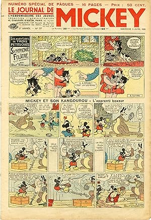 "LE JOURNAL DE MICKEY N° 77 (5/4/1936)" NUMÉRO SPÉCIAL DE PÂQUES / MICKEY ET SON KANGOUROU : L' a...