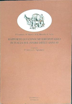 Rapporto sui consumi idropotabili in Italia sul finire degli anni '80 Quaderno 1 Settembre 1994