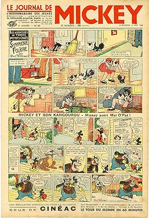 "LE JOURNAL DE MICKEY N° 82 (10/5/1936)" MICKEY ET SON KANGOUROU : Mickey punit Mal O'Pat