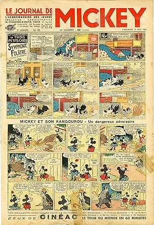 "LE JOURNAL DE MICKEY N° 83 (17/5/1936)" MICKEY ET SON KANGOUROU : Un dangereux adversaire