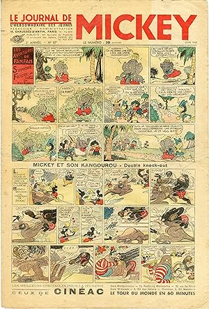 "LE JOURNAL DE MICKEY N° 87 (14/6/1936)" MICKEY ET SON KANGOUROU : Double knock-out