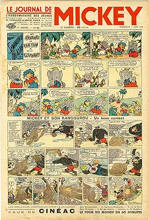 "LE JOURNAL DE MICKEY N° 86 (7/6/1936)" MICKEY ET SON KANGOUROU : Un bon combat