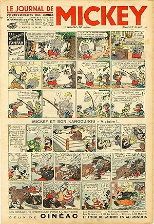 "LE JOURNAL DE MICKEY N° 89 (28/6/1936)" MICKEY ET SON KANGOUROU : Victoire