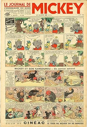 "LE JOURNAL DE MICKEY N° 88 (21/6/1936)" MICKEY ET SON KANGOUROU : Un combat acharné