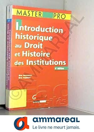 Bild des Verkufers fr Introduction historique au droit et histoire des institutions zum Verkauf von Ammareal