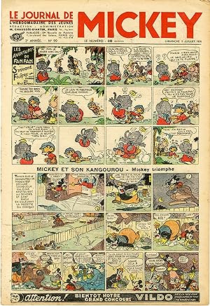 "LE JOURNAL DE MICKEY N° 90 (5/7/1936)" MICKEY ET SON KANGOUROU : Mickey triomphe
