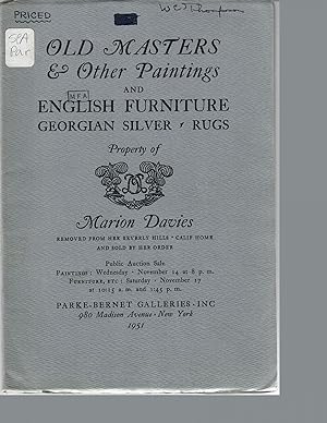 Paintings by Old Masters and Other Works . . . English Furniture of the XVIII Century . . . Belon...