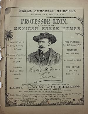 Professor Leon, the Celebrated Mexican Horse Tamer.
