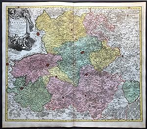 Image du vendeur pour Comitatus Hannoniae" - Hainaut Hennegau Belgique Belgien Belgium Valenciennes Cambrai Maubeuge Mons Tournai Charleroi Philippeville Avesnes Douai Ath Quesnoy Bouchain Chimay Landrecies Chimay France carte map Karte mis en vente par Antiquariat Steffen Vlkel GmbH