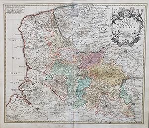 Seller image for Carte d'Artois et des Environs Vel Mappa Specialis Comitatus Artesiae." - Artois Lille Hesdin Bethune Calais Gravelines Saint Omer Arras Douay Bapaume Cambrai Lens carte Karte map for sale by Antiquariat Steffen Vlkel GmbH