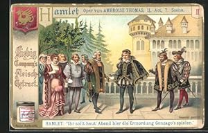 Imagen del vendedor de Sammelbild Liebig, Liebig Company`s Fleisch-Extract, Hamlet, Oper von Ambroise Thomas, II. Act, 7. Scene a la venta por Bartko-Reher