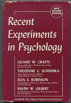 Image du vendeur pour Recent Experiments in Psychology mis en vente par Between the Covers-Rare Books, Inc. ABAA