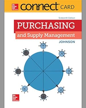 Imagen del vendedor de Connect Access Card for Purchasing and Supply Management by Johnson, P. Fraser, Flynn, Anna [Unknown Binding ] a la venta por booksXpress