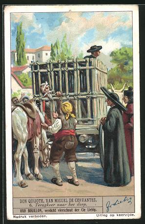 Seller image for Sammelbild Liebig, Don Quijote van Miguel de Cervantes, Terugkeer naar het dorp for sale by Bartko-Reher