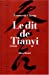 Seller image for Dit de Tianyi (Le) (Romans, Nouvelles, Recits (Domaine Francais)) (English and French Edition) [FRENCH LANGUAGE - Soft Cover ] for sale by booksXpress