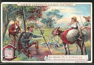 Seller image for Sammelbild Liebig, Don Quixote, 4. Huldigung vor vermeintlichen Dulcinea von Toboso for sale by Bartko-Reher