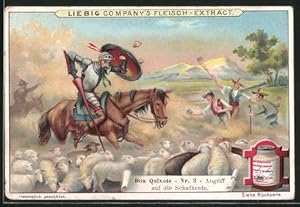 Seller image for Sammelbild Liebig, Don Quixote, 3. Angriff auf Schafherde for sale by Bartko-Reher