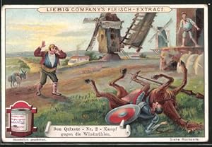 Seller image for Sammelbild Liebig, Don Quixote, 2. Kampf gegen die Windmühlen for sale by Bartko-Reher