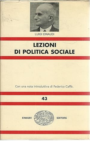 Imagen del vendedor de LEZIONI DI POLITICA SOCIALE NUE - 43 - a la venta por Libreria Rita Vittadello