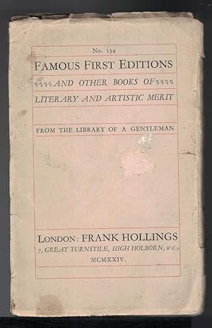 FAMOUS FIRST EDITIONS And Other Books of Literary and Artist Merit from the Library of a Gentlema...