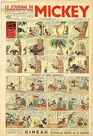 "LE JOURNAL DE MICKEY N° 96 (16/8/1936)" MICKEY A DES ENNUIS