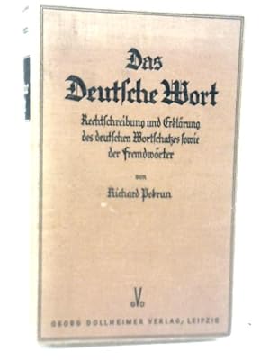 Image du vendeur pour Das Deutsche Wort mis en vente par World of Rare Books