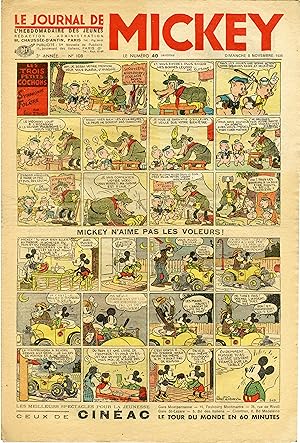 "LE JOURNAL DE MICKEY N° 108 (8/11/1936)" MICKEY N'AIME PAS LES VOLEURS