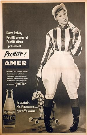 "PSCHITT AMER / Dany ROBIN" Annonce originale entoilée publiée par PARIS-MATCH (années 50)