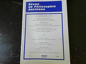 Imagen del vendedor de Le Phedre De Platon - REVUE DE PHILOSOPHIE ANCIENNE N2 1999 a la venta por JLG_livres anciens et modernes