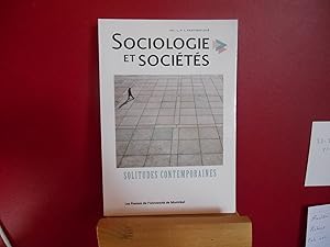 SOCIOLOGIE ET SOCIETES SOLITUDES CONTEMPORAINES