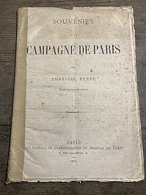 Souvenirs de la Campagne de Paris.