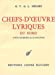 Image du vendeur pour "chefs-d'oeuvre lyriques du Nord ; Angleterre-Allemagne" [FRENCH LANGUAGE] Paperback mis en vente par booksXpress