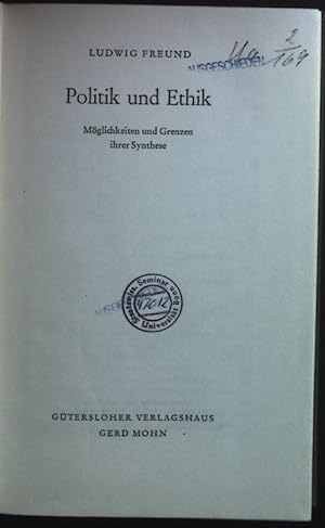 Seller image for Politik und Ethik. Mglichkeiten und Grenzen ihrer Synthese for sale by books4less (Versandantiquariat Petra Gros GmbH & Co. KG)