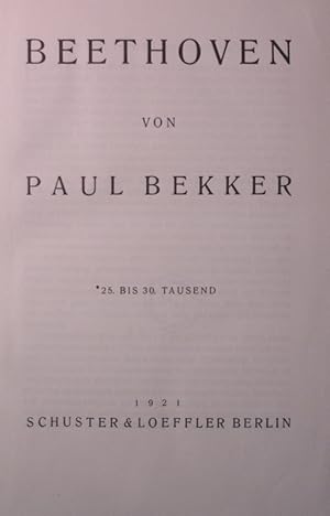 Immagine del venditore per Beethoven. Persnlichkeit, Leben und Schaffen Mit fnf Bildnissen und einer Schriftprobe. venduto da Antiquariat Bookfarm