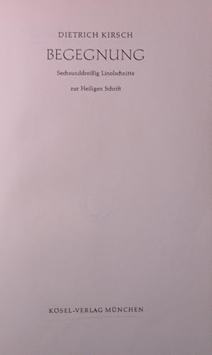 Seller image for Begegnung.36 Linolschnitte zur Heiligen Schrift. for sale by Antiquariat Bookfarm