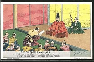 Bild des Verkufers fr Sammelbild Liebig, Geschiedenis van Japan, Yoritomo doet zich tot eerste Shogun uitroepen zum Verkauf von Bartko-Reher