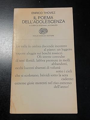 Thovez Enrico. Il poema dell'adolescenza. Einaudi 1979.