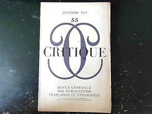 Immagine del venditore per Critique, N 55, Dcembre 1951 venduto da JLG_livres anciens et modernes