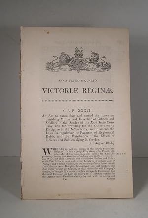 Anno tertio & quarto. Victoriae Reginae. CAP. XXXVI. An Act to consolidate and amend the Laws for...