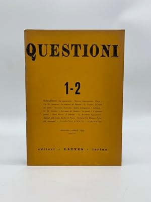 Questioni. Bimestrale di cultura n. 1-2 anno 1959