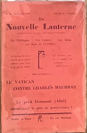 La nouvelle lanterne, numéro 2 ( 11 février 1927) : Le Vatican contre Charles Maurras, Le petit H...