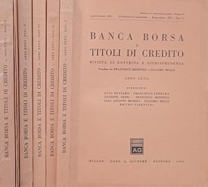 Seller image for Banca borsa e titoli di credito 1964- XVI-Fasc.II, III, IV Rivista di dottrina e giurisprudenza for sale by Biblioteca di Babele