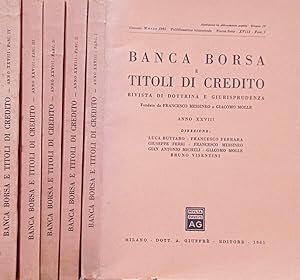 Seller image for Banca borsa e titoli di credito 1965-XVIII- Fasc.I, II, III, IV Rivista di dottrina e giurisprudenza for sale by Biblioteca di Babele