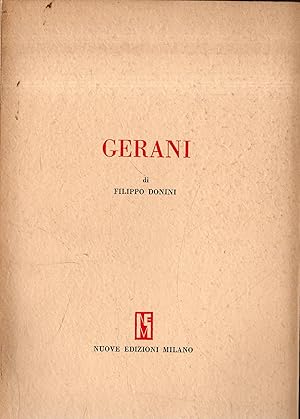 Seller image for Prima Edizione! Gerani for sale by Messinissa libri