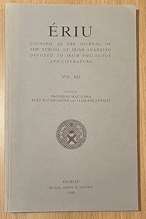 riu Founded as the journal of the school of Irish learning devoted to Irish philology and litera...